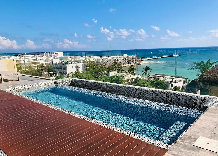 Casa de férias 1 Block From 2br Pool Ocean View Playa del Carmen